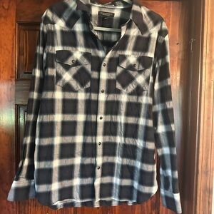 Banana Republic Navy and White Plaid Shirt